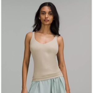 Lululemon ribbed micro-modal tank 6 raw linen color